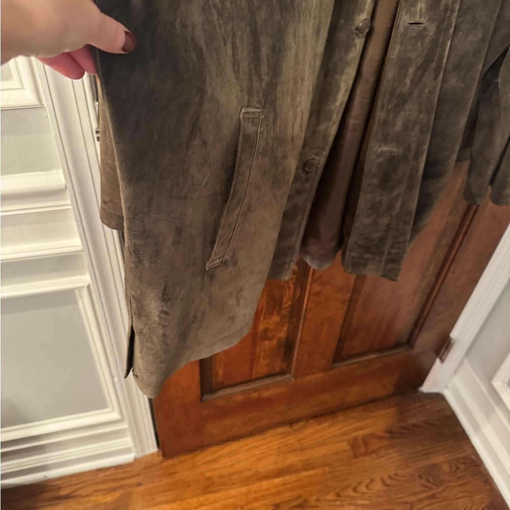Mens Brown suede coat - Picture 3 of 12